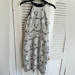 White with navy underlay Katherine Kelly dress size 2